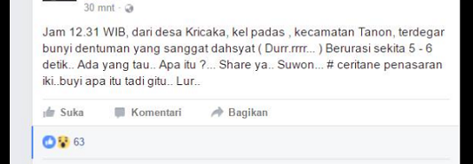 Warga Solo Dan Sekitarnya Dikejutkan Suara Dentuman Keras Misterius Siang Ini Warga Solo Dan Sekitarnya Dikejutkan Suara Dentuman Keras Misterius Siang Ini