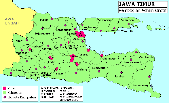 Peta Jawa Timur Lengkap Dengan Daftar 29 Nama Kabupaten dan 9 Kota Peta Jawa Timur Lengkap Dengan Daftar 29 Nama Kabupaten dan 9 Kota