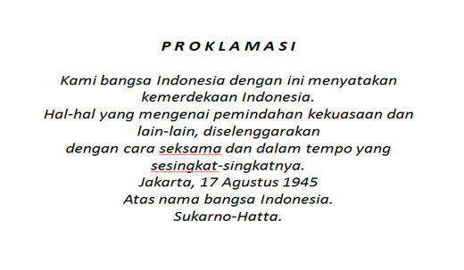 Teks Proklamasi Sesuai EYD Teks Proklamasi Sesuai EYD